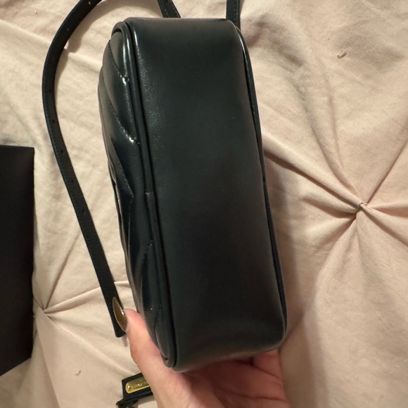 Saint Laurent Black Chevron Crossbody Belt Bag - Picture 2 of 7